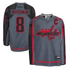 Washington Capitals Alex Ovechkin #8 Charcoal Cross Check Fashion Jersey