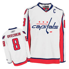 Washington Capitals Alex Ovechkin #8 White Away Authentic Jersey