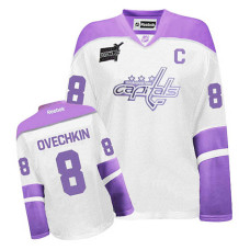 Women's Washington Capitals Alex Ovechkin #8 White/Purple Jersey