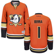 Anaheim Ducks #1 Reto Berra Orange 2017 Draft Premier Hockey Jersey