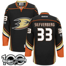 Anaheim Ducks #33 Jakob Silfverberg Black 2017 Anniversary Patch Player Jersey