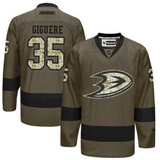 Anaheim Ducks Jean-Sebastien Giguere #35 Green Camo Player Jersey