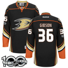 Anaheim Ducks #36 John Gibson Black 2017 Anniversary Patch Player Jersey