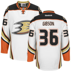 Anaheim Ducks #36 John Gibson White Hockey Away Premier Jersey