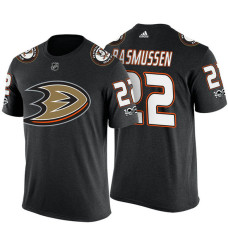 Anaheim Ducks #22 Dennis Rasmussen Black Adidas Player T-shirt