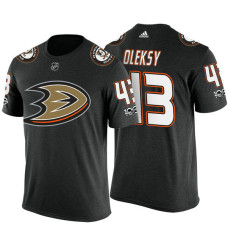 Anaheim Ducks #43 Steve Oleksy Black Adidas Player T-shirt