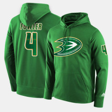 Anaheim Ducks #4 Cam Fowler Green St. Patrick Day Pullover Hoodie