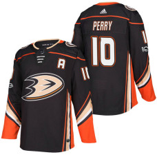 Anaheim Ducks #10 Corey Perry Black 2018 New Season Home Authentic Jersey With Anniversary Patch