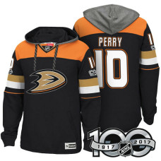 Anaheim Ducks #10 Corey Perry Black Anniversary Classic Patch Hoodie