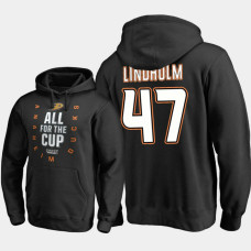 Anaheim Ducks #47 Hampus Lindholm Pullover Black Hoodie 2018 Stanley Cup Playoffs