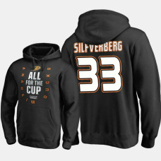 Anaheim Ducks #33 Jakob Silfverberg Pullover Black Hoodie 2018 Stanley Cup Playoffs