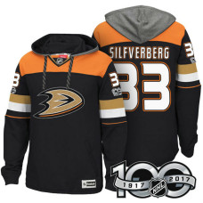 Anaheim Ducks #33 Jakob Silfverberg Black Anniversary Classic Patch Hoodie