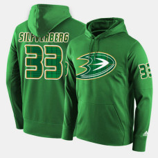 Anaheim Ducks #33 Jakob Silfverberg Green St. Patrick Day Pullover Hoodie