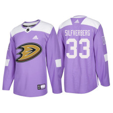 Anaheim Ducks #33 Jakob Silfverberg Purple Hockey Fights Cancer Authentic Jersey