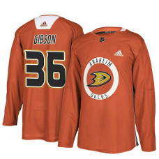 Anaheim Ducks #36 Orange New Season Practice John Gibson Jersey