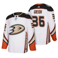 Anaheim Ducks #36 John Gibson White 2018 New Season Team Road Jersey