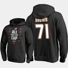 Anaheim Ducks #71 JT Brown Pullover Black Hoodie 2018 Stanley Cup Playoffs