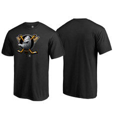 Anaheim Ducks Black Crew Neck Midnight Mascot Team T-shirt