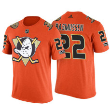 Anaheim Ducks #22 Dennis Rasmussen Orange Adidas Player T-shirt