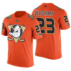 Anaheim Ducks #23 Francois Beauchemin Orange Adidas Player Jersey Style T-shirt