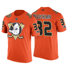 Anaheim Ducks #32 Francois Beauchemin Orange Adidas Player T-shirt