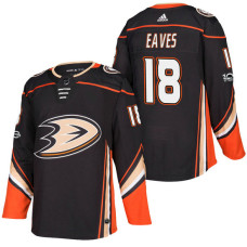 Anaheim Ducks #18 Patrick Eaves Black 2018 New Season Home Authentic Jersey With Anniversary Patch