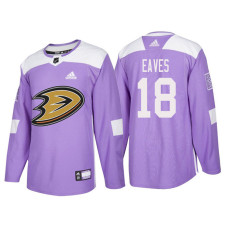 Anaheim Ducks #18 Patrick Eaves Purple Hockey Fights Cancer Authentic Jersey