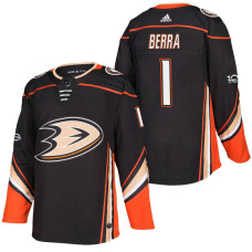 Anaheim Ducks #1 Reto Berra Black 2018 New Season Player Home Jersey