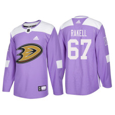 Anaheim Ducks #67 Rickard Rakell Purple Hockey Fights Cancer Authentic Jersey