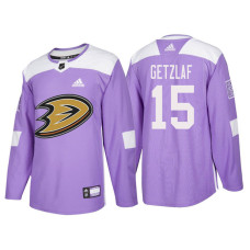 Anaheim Ducks #15 Ryan Getzlaf Purple Hockey Fights Cancer Authentic Jersey