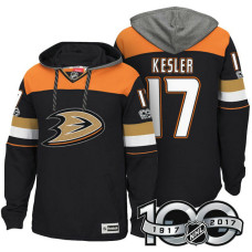 Anaheim Ducks #17 Ryan Kesler Black Anniversary Classic Patch Hoodie