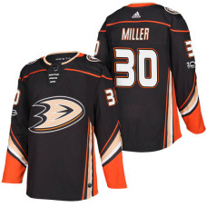 Anaheim Ducks #30 Ryan Miller Black 2018 New Season Home Authentic Jersey With Anniversary Patch