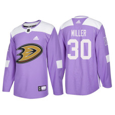 Anaheim Ducks #30 Ryan Miller Purple Hockey Fights Cancer Authentic Jersey