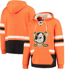 Anaheim Ducks Orange Throwback Fleece Lace Pullover Hoodie