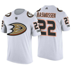 Anaheim Ducks #22 Dennis Rasmussen White Adidas Player T-shirt