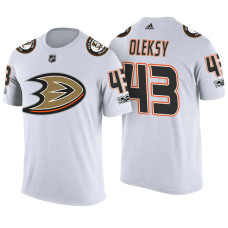 Anaheim Ducks #43 Steve Oleksy White Adidas Player T-shirt