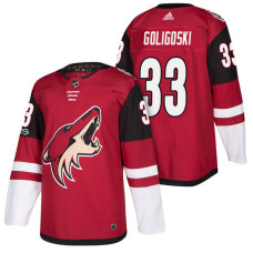 Arizona Coyotes #33 Alex Goligoski Maroon 2018 New Season Home Authentic Jersey With Anniversary Patch