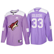 Arizona Coyotes #33 Alex Goligoski Purple Hockey Fights Cancer Authentic Jersey