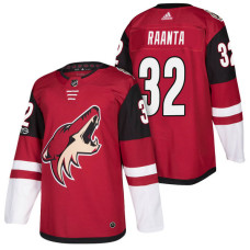 Arizona Coyotes #32 Antti Raanta Maroon 2018 New Season Home Authentic Jersey With Anniversary Patch