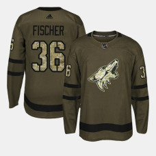 Arizona Coyotes #36 Camo Salute To Service Christian Fischer Jersey