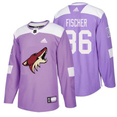 Arizona Coyotes #36 Christian Fischer Purple Hockey Fights Cancer Authentic Jersey