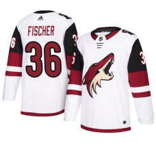 Arizona Coyotes #36 White Authentic Away Christian Fischer Jersey