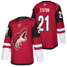 Arizona Coyotes #21 Derek Stepan Maroon 2018 New Season Home Authentic Jersey With Anniversary Patch