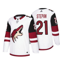 Arizona Coyotes #21 Derek Stepan White 2018 Season Anniversary Patch Team Road Jersey