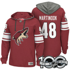 Arizona Coyotes #48 Jordan Martinook Maroon Anniversary Classic Patch Hoodie