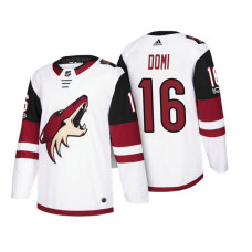 Arizona Coyotes #16 Max Domi White 2018 Season Anniversary Patch Team Road Jersey