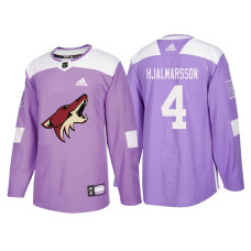 Arizona Coyotes #4 Niklas Hjalmarsson Purple Hockey Fights Cancer Authentic Jersey