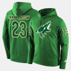 Arizona Coyotes #23 Oliver Ekman-Larsson Green St. Patrick Day Pullover Hoodie