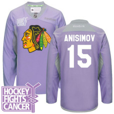 Artem Anisimov Chicago Blackhawks #15 Purple Hockey Fights Cancer Jersey