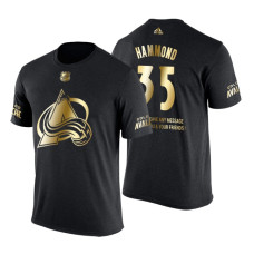 Colorado Avalanche Andrew Hammond Gold Limited with Message T-Shirt Black